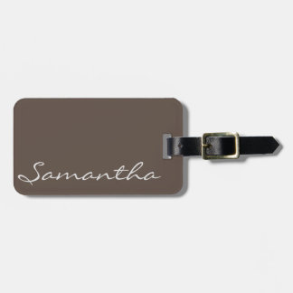 Étiquette À Bagage élégant simple moderne chic tendance monogram gris