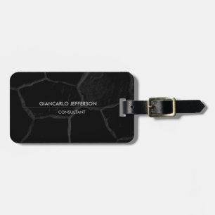 Étiquette À Bagage Élégant style minimaliste Pierre Noire Professionn
