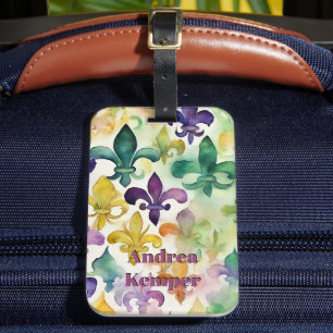 Étiquette À Bagage Elégante aquarelle Mardi Gras