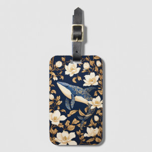 Étiquette À Bagage Elégante Baleine Bleue William Morris Inspiré Flor