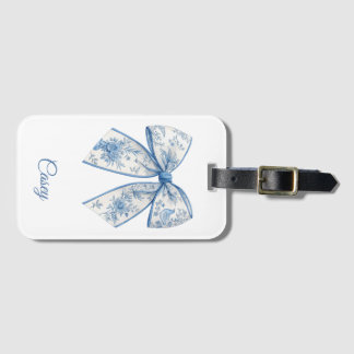 Étiquette À Bagage Elégante Chinoiserie Bleu & Blanc Bow Home Accesse