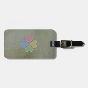 Étiquette À Bagage Élégante Fête de la Saint-Patrick Trèfle, Cuir Ver