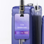 Étiquette À Bagage Élégante Lavande violette Artistic Stripe Bagage<br><div class="desc">Marque à bagages avec un design artistique de lavande violette avec des rayures subtiles. La bande de l'image est un fichier séparé et peut être déplacé ou supprimé si vous le souhaitez.</div>