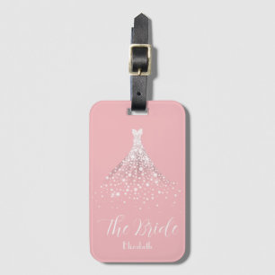 Étiquette À Bagage Élégante mariée et robe Diamond équipe mariée rose