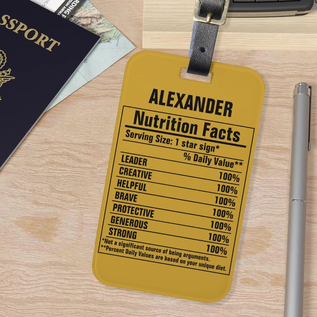 Étiquette À Bagage Éléments chimiques amusants Caractéristiques de la (Créateur téléchargé)