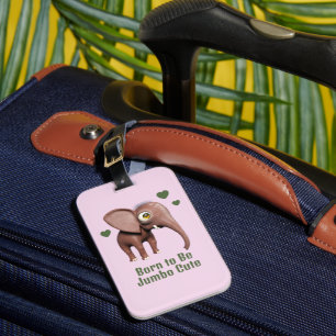 Étiquette À Bagage Éléphant de bébé mignon personnalisé né pour être
