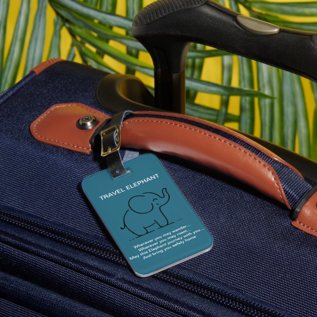 ÉTIQUETTE À BAGAGE ÉLÉPHANT DE VOYAGE (Insitu Rectoal 1)