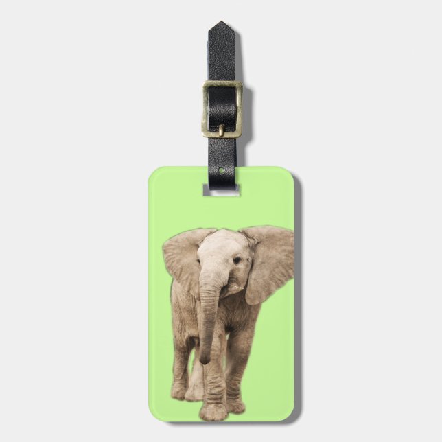 Étiquette À Bagage Éléphant mignon de bébé (Devant Vertical)
