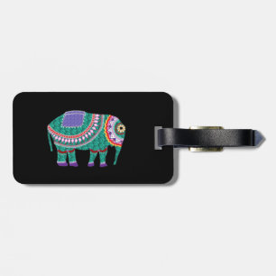 Étiquette À Bagage Éléphant Orné Beau