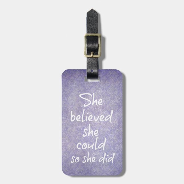 Étiquette À Bagage Elle Croyait qu'elle pouvait le faire pour qu'elle (Devant Vertical)