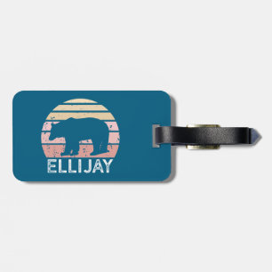 Étiquette À Bagage Ellijay Ours Retro Géorgie