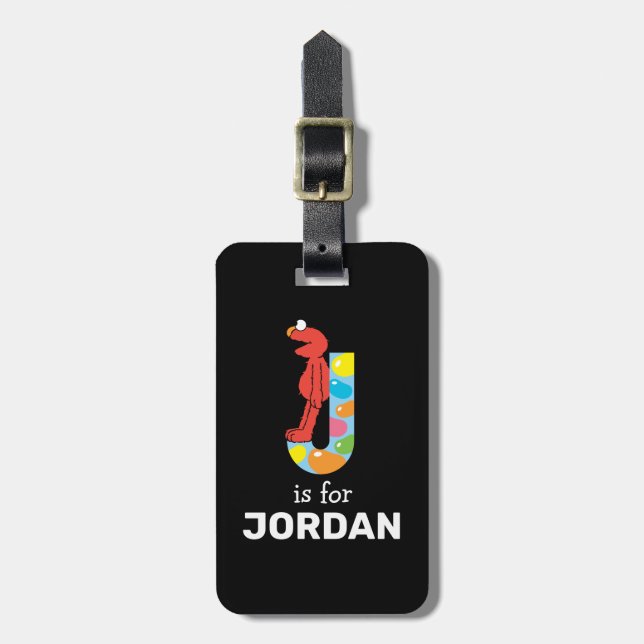 Étiquette À Bagage Elmo Alphabet | J Jelly Bean (Devant Vertical)