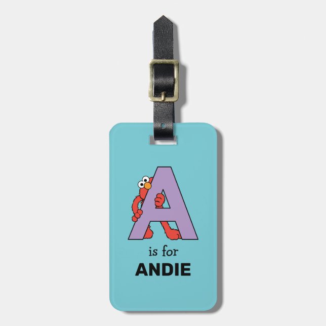 Étiquette À Bagage Elmo Alphabet | Un violet (Devant Vertical)