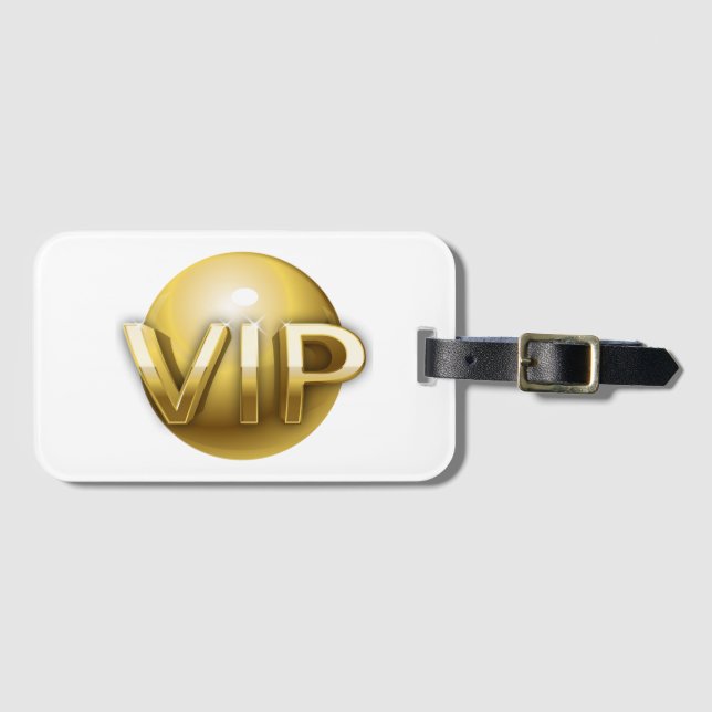 Étiquette À Bagage Emblème VIP Or 3D Luxe (Devant Horizontal)