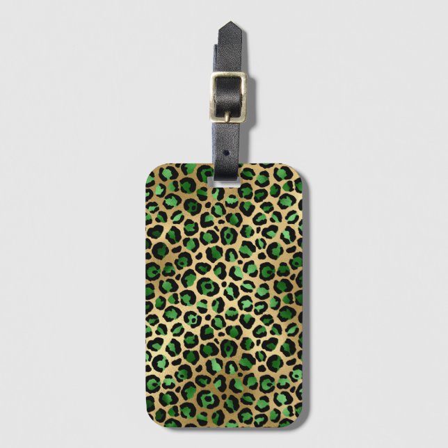 Étiquette À Bagage Emerald et Gold Safari Series Design 8 (Devant Vertical)