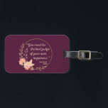 Étiquette À Bagage Emma De Jane Austen Citation I - Style Cute<br><div class="desc">Joli design, parfait pour tous ceux qui aiment Emma par l'auteur célèbre Jane Austen! 'Vous devez être le meilleur juge de votre propre bonheur'. Jane Austen cite le livre Emma. Es-tu un Janeite ou une Austenite ? Accentuez votre style et votre espace avec cet art inspirant ! Excellent cadeau pour...</div>
