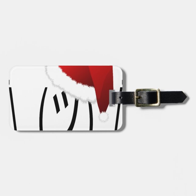 Étiquette À Bagage emoji de shrug de noël (Devant horizontal)