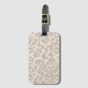Étiquette À Bagage Empreinte de léopard beige.