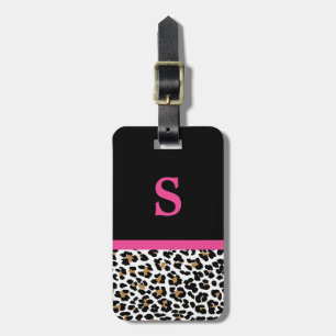 Étiquette À Bagage Empreinte de léopard de monogramme avec