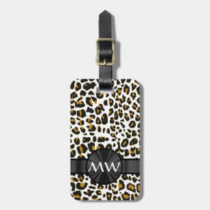 Étiquette À Bagage Empreinte de léopard décoré d'un monogramme