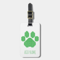 Empreinte de patte de chien vert bloc de construct