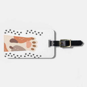 Étiquette À Bagage empreinte du pied animal