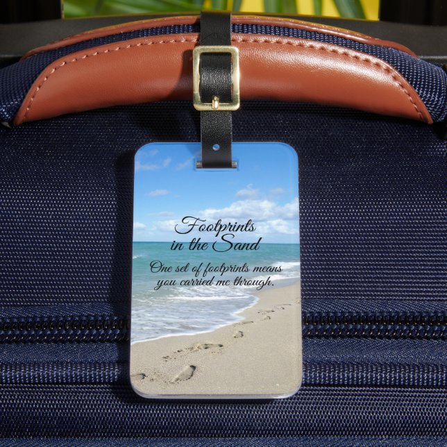 Étiquette À Bagage Empreintes dans le Sable Inspirational Christian (Insitu Rectoal 2)