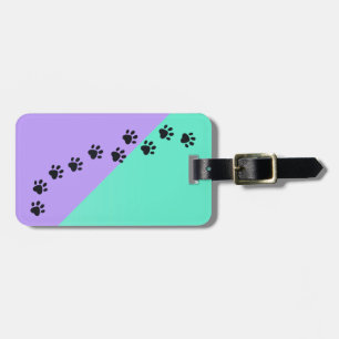 Étiquette À Bagage Empreintes de pattes colorés à travers mes