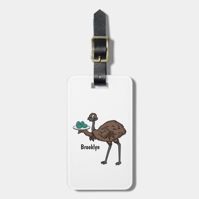 Étiquette À Bagage Emu avec dessin animé d'oeufs (Devant Vertical)