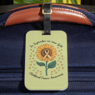 Étiquette À Bagage En Septembre, Nous Portons Gold Childhood Cancer A