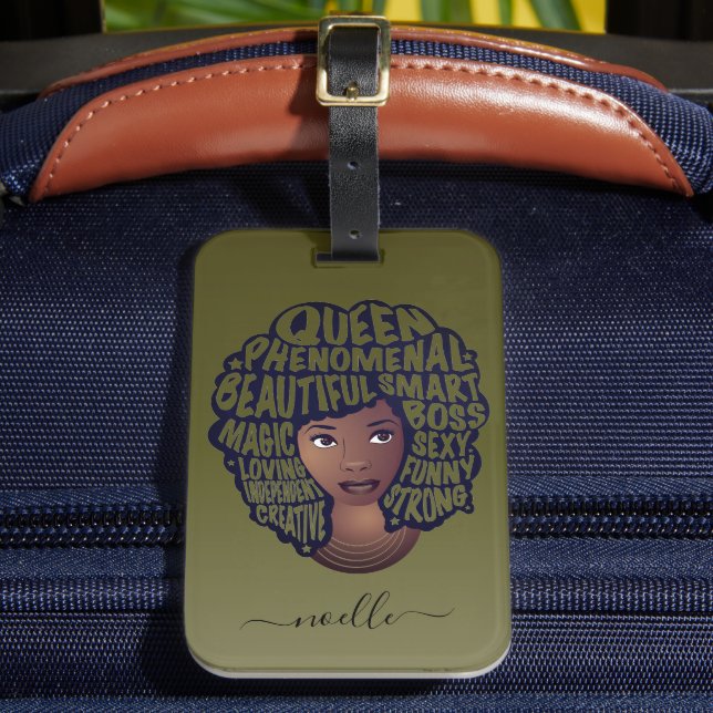 Étiquette À Bagage Encourageant les femmes noires, cheveux naturels v (Insitu Rectoal 2)