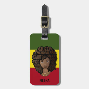 Étiquette À Bagage Encourageant les femmes noires, rouge jaune vert r