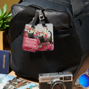 Étiquette À Bagage Endormez-vous pour rêver Chat noir Fleurs roses ch