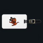 Étiquette À Bagage Energetic dachshund dumbbell comic motivation<br><div class="desc">Energetic dachshund dumbbell comic motivation</div>