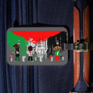Étiquette À Bagage Enfants de Gaza peignant le drapeau de la Palestin