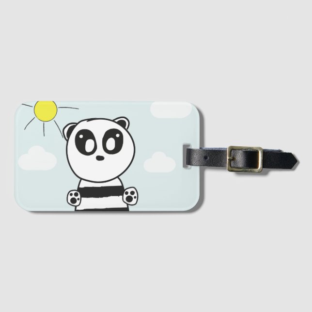 Étiquette À Bagage Enfants Panda  (Devant Horizontal)