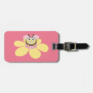 Étiquette À Bagage Enfants personnalisés par rose heureux d'abeille