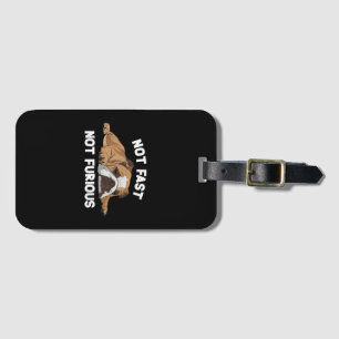 Étiquette À Bagage English Bulldog Sleeping Not Fast Not Furious Funn