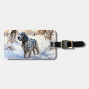 Étiquette À Bagage English Setter Qu'il neige Noël