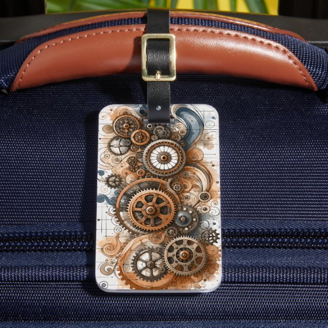 Étiquette À Bagage Engrenages Steampunk (Insitu Rectoal 2)