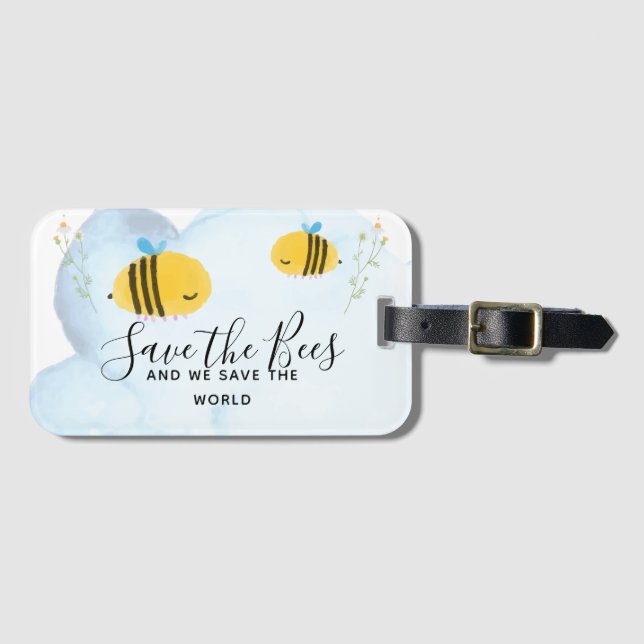 Étiquette À Bagage Enregistrer Les Abeilles Citations Personnalisées  (Devant Horizontal)