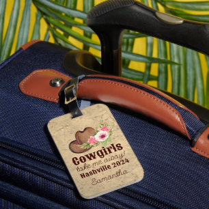 Étiquette À Bagage Enterrement de vie de jeune fille Cowgirl Fleurs r