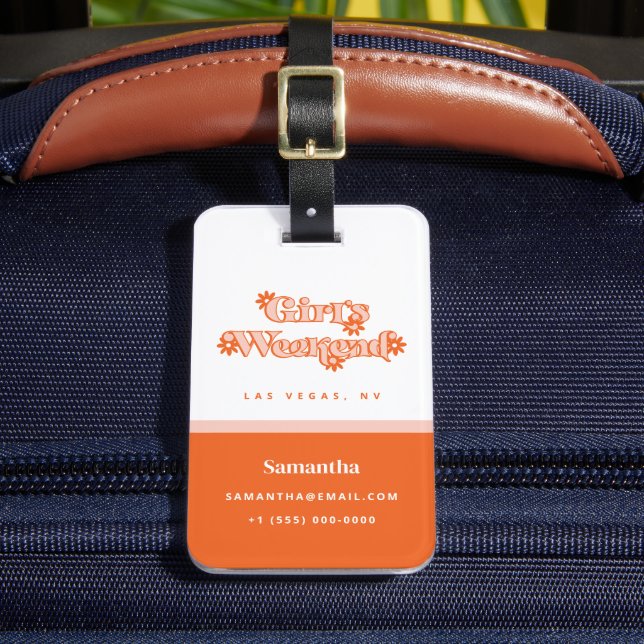 Étiquette À Bagage Enterrement de vie de jeune fille rétro pour la ma (Insitu Rectoal 2)