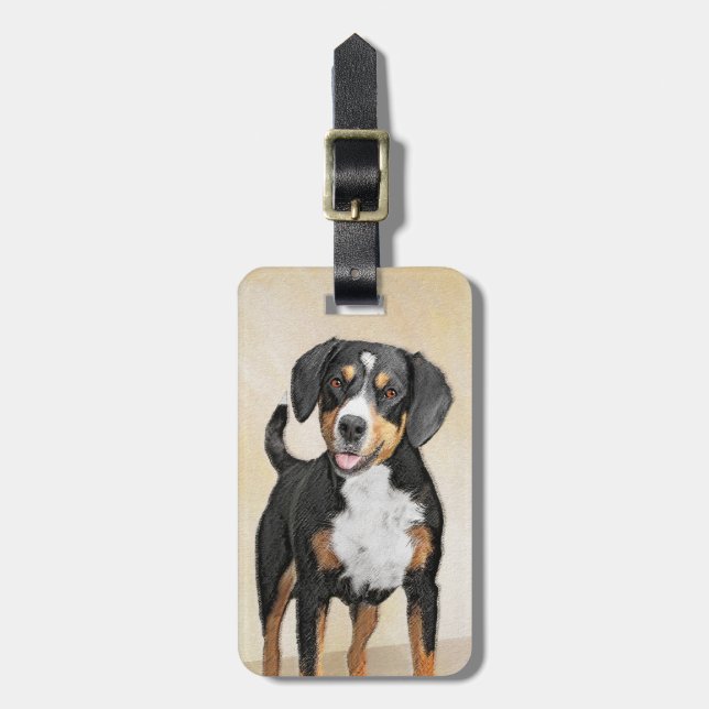 Étiquette À Bagage Entlebucher Mountain Dog Peinture - Art original (Devant Vertical)