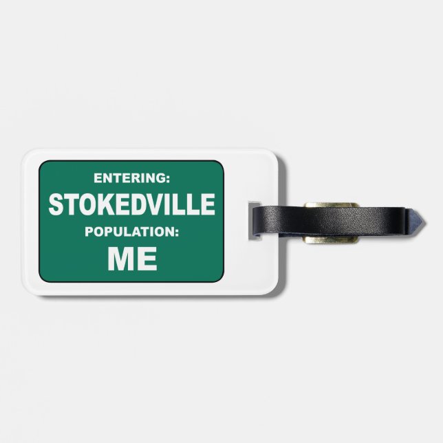 Étiquette À Bagage Entrée à Stokedville Population Moi (Dos horizontal)
