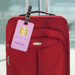 Étiquette À Bagage Entreprise en cuir rose logo<br><div class="desc">Impression en faux cuir rose comme arrière - plan. Personnalisez et ajoutez-vous le logo,  le nom et les coordonnées de l'entreprise.</div>