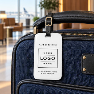 Étiquette À Bagage Entreprise personnalisée avec logo blanc