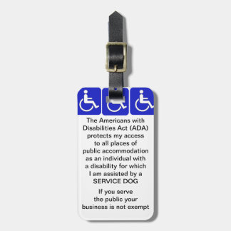 Étiquette À Bagage Entretenez l'étiquette de loi d'ADA de chien