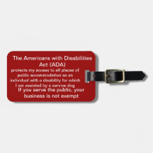 Entretenez l'étiquette de loi d'ADA de chien