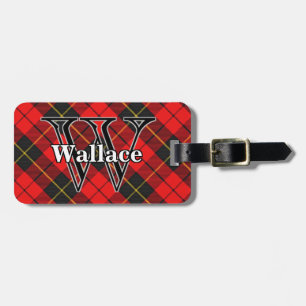 Étiquette À Bagage Epic Scotland Clan Wallace Rouge et Tartan noir